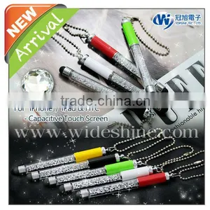 Jewelled Crystal Bling Pen With Ball Chain for Smartphone Promotional Cheap Gift Screen Touch Pen Promotional Mini Pen thumbnail-1