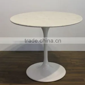 White Marble Tulip Table by Eero Saarinen for Dining Room thumbnail-1