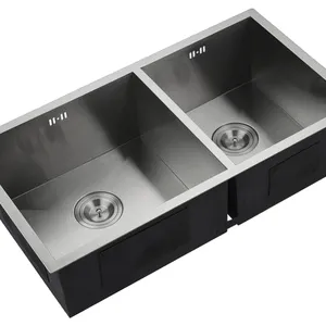 300mm Normal Rolling Correction Machine on Stainless Steel Handmade Kitchen Sinks R Corner Foshan Mugold(MG212) thumbnail-2