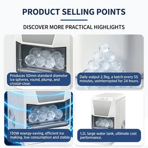 Commercial Tabletop Clear Ice Ball Maker Machine YH1599 Spherical Ice Machine for Cocktails and Home Bar ETL CE Approved thumbnail-5