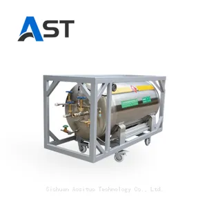 Horizontal Liquid Carbon Dioxide CO2 Storage Vacuum Cylinder Dewar Tank Container 500L for Dry Ice Production thumbnail-1