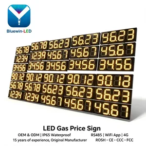 Outdoor Digital 24INCH 8.889/10 LED Gas Price Pylon Sign Multiple Price Formats thumbnail-2