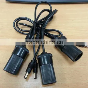 New Custom Female Cigarette Plug to DC 5.5x2.1 With 2C 22AWG DC & Cigarette Wire Harness thumbnail-1