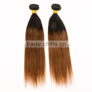 Qingdao Hot Sale Ombre Bundles 100% Remy Human Hair Extension Sew in Human Hair Weave Ombre Hair Brazilian Ombre Weave Hair thumbnail-1