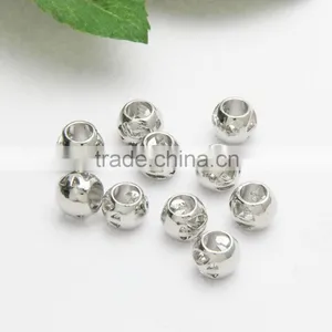 Round Hollow Large Hole Metal Beads, DIY Zinc Alloy Necklace & Bracelets Beads Accessories thumbnail-6