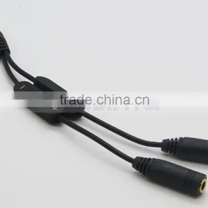 2 Male to Female Y Splitter Cable Extension Audio Cable With Volume Control thumbnail-5