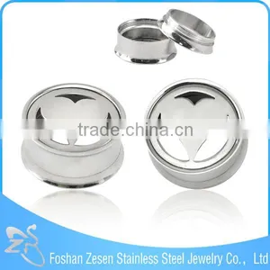 Wholesale Black Plated Single Flare Flesh Ear Tunnel Love Alphabet Body Jewelry thumbnail-4