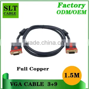 Professional Manufacturer VGA Cable Male to Male 15pin 3+9 Full Copper 1.5m VGA Cable for Multimedia thumbnail-3