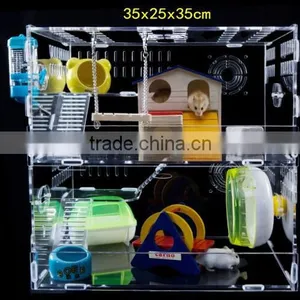 Fancy Acrylic Hamster Cage Cute Hamster House and Box Acrylic Pets Box and Carriers Quality Choice thumbnail-5