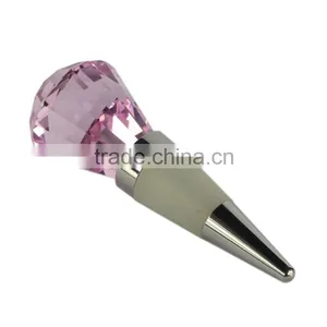 Sky Blue Glass Crystal Diamond Wine Bottle Stopper thumbnail-5