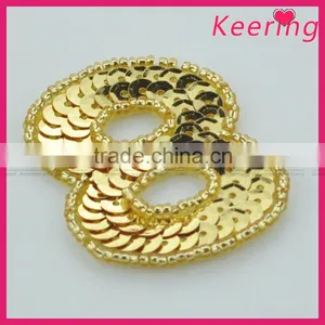 Lucky Number Eight Fashion Gold Applique for Bag WRAB-016 thumbnail-2