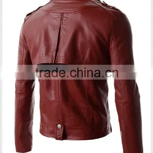 Custom Hight Quality European Mens Fashion Leather Waterproof Jacket Motorcycle Jacket thumbnail-4
