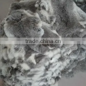Factory Direct Supply Natural Grey Color 100% Real Rabbit Fur Plate thumbnail-3
