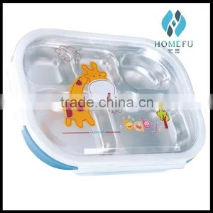 Stainless Steel Square Insulated Food Packaging Lunch Box With pp Plastic Cover for Children Quality Choice thumbnail-1