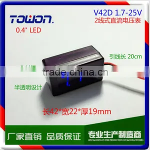 V42D Voltmeter DC 1.7-25V 3 Digits Red Green Blue LED Digital Voltmeter thumbnail-2