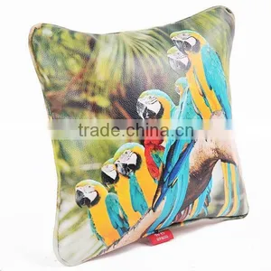 Parrots Leather Decoration Pillows Case With Insert 30cm thumbnail-4