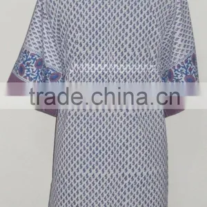 Indian Cotton Hand Block Printed Kaftan Women Sexy Fashionable Caftan Designer Casual Wear Poncho Girls Kaftan thumbnail-2
