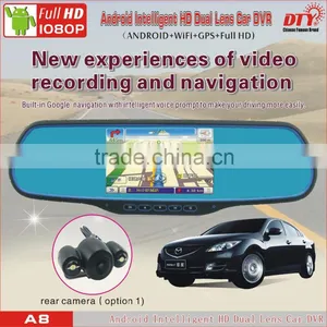 HD Dual Lens Car Recorder Fhd 1080p Car Camera Dvr Video Recorder,rearview Mirror Vehicle Traveling Data Recorder,A8 thumbnail-1