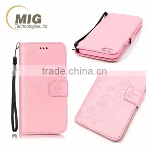 PU Wallet Leather Case With Strap, Leather Stand Case With Inside TPU Cover Sample Free Mobile Phone Case for Iphone 6 thumbnail-1