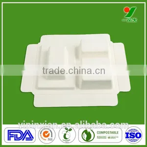China Factory Eco-friendly OEM Compostable Dry Pressing Chic Bagasse Pulp Packaging Tray for Industrial Packing thumbnail-4