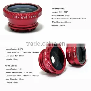 New Wholesale 3 in 1 Fisheye Fish Eye +Wide Angle +macro Camera Cell Phone Lens thumbnail-5