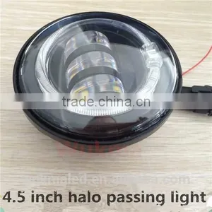 4-1/2" Halo Black LED Auxiliary Spot Fog Passing Lights Lamps Pair Harley Motorcycle thumbnail-3