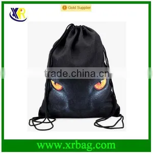 Women's Daypacks Printing Black Cat Backpack For Travel Mochila Harajuku Drawstring Bag Custom thumbnail-1