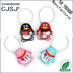CJSJ Hot Sale Cute QQ Cable Padlock CH-QQ Combination Security Padlock thumbnail-2