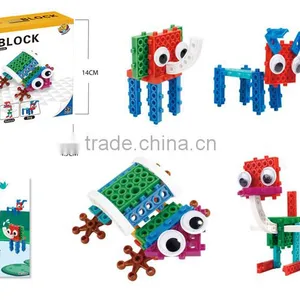BNR900240 32pcs 4 IN1 Ostrich Dog Elephant Frog Plastic Educational Building Block thumbnail-1
