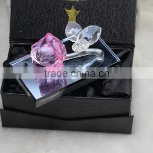 Factory Directly Sale Hot Seller High Quality Crystal Rose With Base Togther for Hot Selling Quality Choice thumbnail-1
