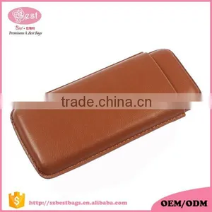 Travel Spanish Cedar Veneer Leather Cigar Case thumbnail-2