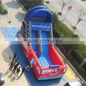 Lanqu Inflatable High Quality Supper Car Dry Slide Bounce Round Water Slide thumbnail-5