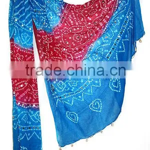 Multicolored Cotton Dupatta / Indian Cotton Stoles Designs thumbnail-2