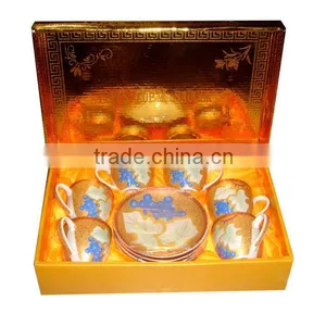 Elegant Golden Design 80cc Porcelain Coffee Cup With Gift Box Packing thumbnail-1