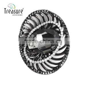 Classic Style Jewellry Gun Black Eye Shape Alloy Glass Stone Brooch Jewelry thumbnail-3