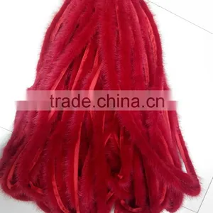 China Wholesale Dye Mink Fur Strip / Fur Collar / Real White Mink Fur Trimming thumbnail-3