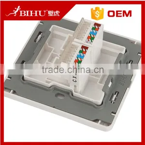 New Design Factory Sale White Double Data Wall Socket Network Type RJ45 thumbnail-2