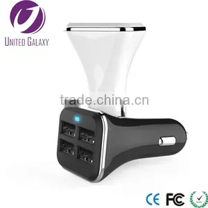 Blue LED Lights Intelligent Fashion 4 Port Usb Car Charger thumbnail-2