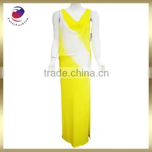Maxi Dress Ladies Sleeveless Fashion Yellow Modal Dress thumbnail-1