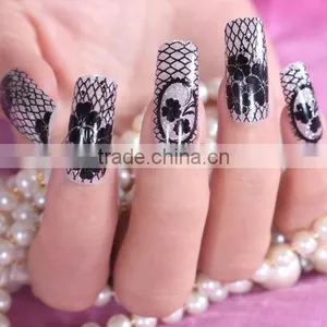 Black/white Lace Nail Sticker Wholesale Shining Glitter Nail Sticker Nail Wraps thumbnail-3