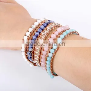 Five Laps the Latest Popular A Turquoise of Agate Powder Natural Stone Bracelet Women thumbnail-4