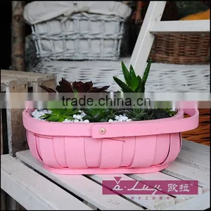 Cheapest Pink Woodchip Basket thumbnail-1