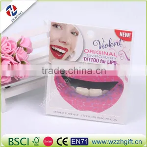New 2016 Body Painted TemporaryTattoo Fashion Stickers Mouthed Lip Shape Lip Prints A Spoof Arm thumbnail-1