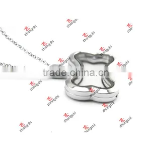 Alloy Silver Floating Plain Dog Bone Charms Lockets Necklace (DBN51114) thumbnail-3