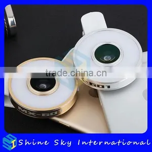 Universal 3 in 1 Smartphone Camera Wide Angle/Marco/Fisheye Lens With Selfie Light thumbnail-2
