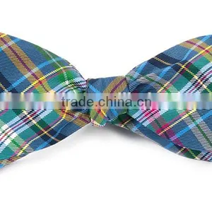 2016 Latest Fashion Custom Made Plaid Self-tie Woven Silk Mens Bow Tie thumbnail-1