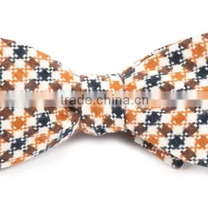 2016 Custom Brand Handmade Checkered Woven Jacquard Cotton Self-tie Bow Ties for Boys thumbnail-2