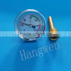 Industrial Bolier Bimetal Thermometer With Thermowell thumbnail-1