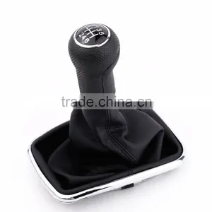New 6 Speed Gear Shift Knob Gaitor Boot Black PU Leather thumbnail-6