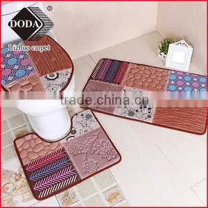 New Design Flower Printing Embossing 100% Polyester Shaggy Carpet /bath Mat thumbnail-4